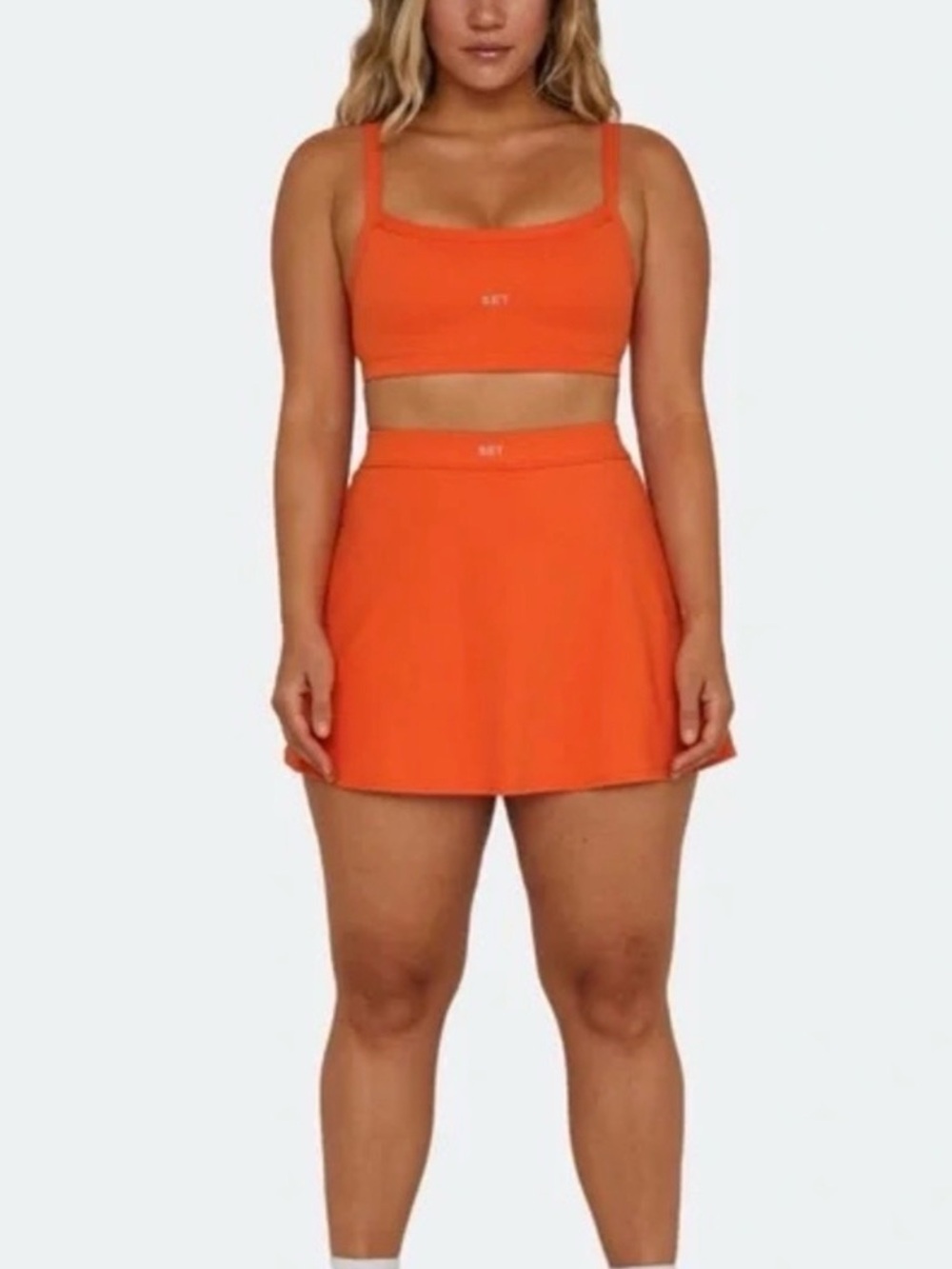 SET ACTIVE SPORTBODY Small Skort buttery A-Line Skirt front logo yoga athletic